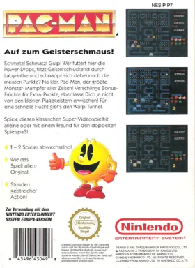 Pac-Man (USA) (Virtual Console) box cover back